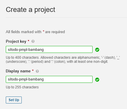 Contoh membuat project key